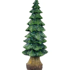 Glittered Pine Tree Christmas Decoration - 9.5"