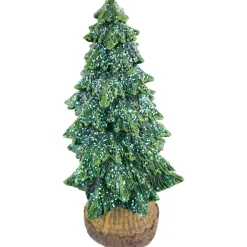 Glittered Pine Tree Christmas Decoration - 6.5