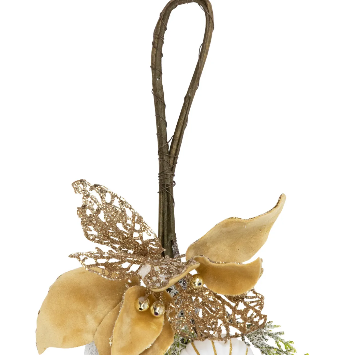 Glittered Poinsettia and Ornaments Artificial Christmas Garland - 6' x 7" - Unlit