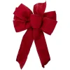 Glittered Poinsettia 6-Loop Christmas Bow Decoration - 9" x 14" - Red