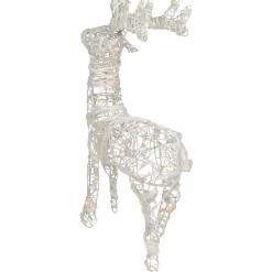 Glittered Rattan Reindeer Outdoor Christmas Decoration - 30