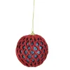 Glittered Red and Blue Shatterproof Christmas Ball Ornament 4.5'' (115mm)