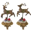 Glittered Reindeer Christmas Stocking Holders - 9.5" - Set of 2