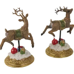 Glittered Reindeer Christmas Stocking Holders - 9.5