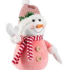 Glittered Snowman with Knitted Hat Christmas Figurine - 8.5