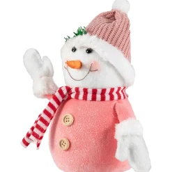 Glittered Snowman with Knitted Hat Christmas Figurine - 8.5