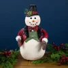 Glittered Snowman with Vest and Bow Tie Christmas Figure - 12.5"