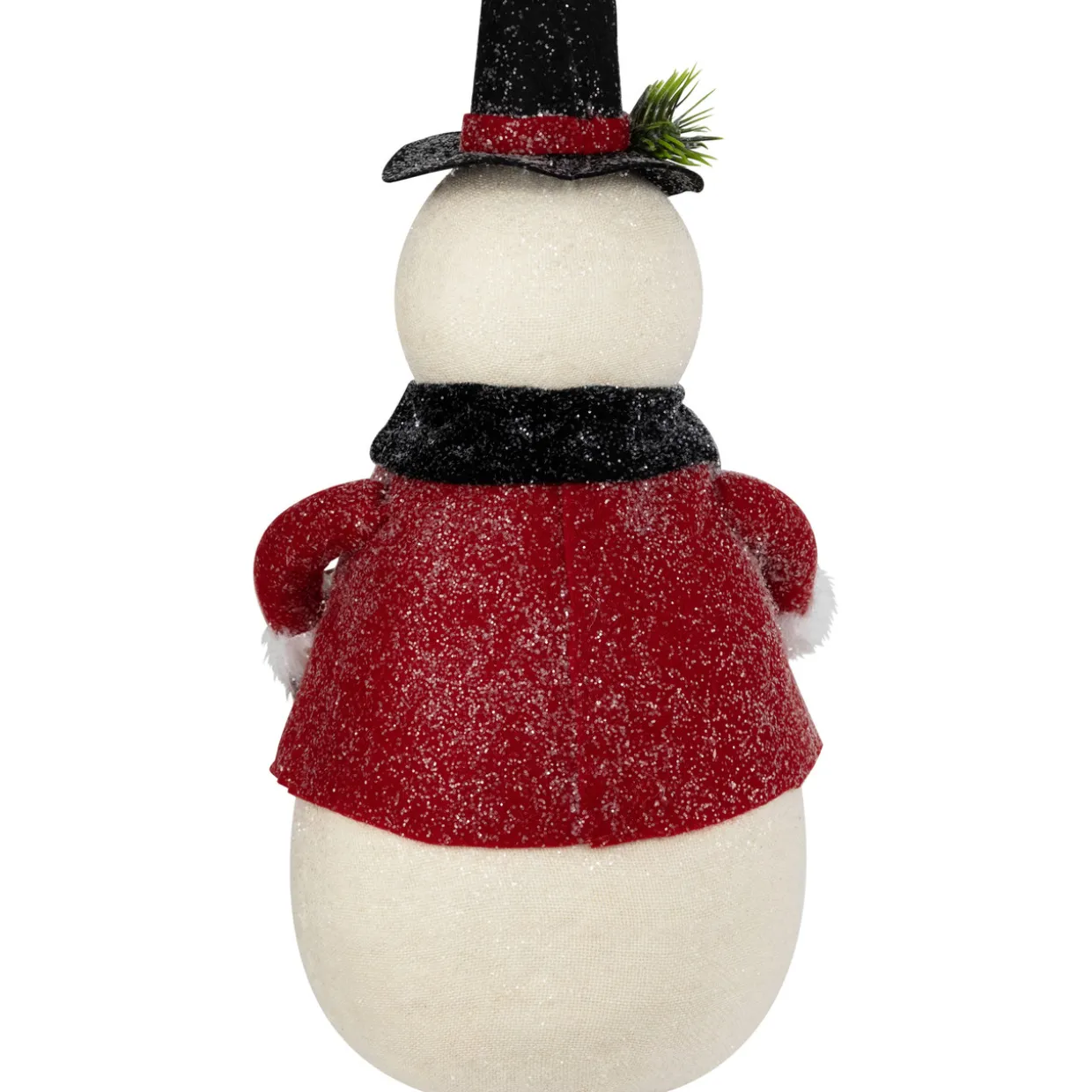 Glittered Snowman with Vest and Bow Tie Christmas Figure - 12.5"