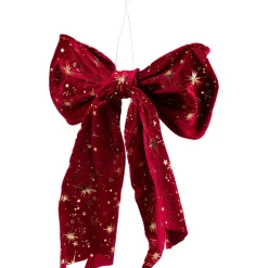 Glittered Starburst Velveteen Bow Christmas Decoration - 9