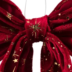 Glittered Starburst Velveteen Bow Christmas Decoration - 9