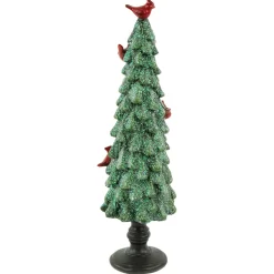 Glittered Tree with Cardinals Christmas Decoration - 11