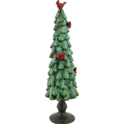 Glittered Tree with Cardinals Christmas Decoration - 11