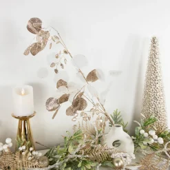 Glittered Winter Leaves Artificial Christmas Spray - 32