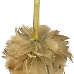 Glittery Feathers Christmas Ball Ornament - 6