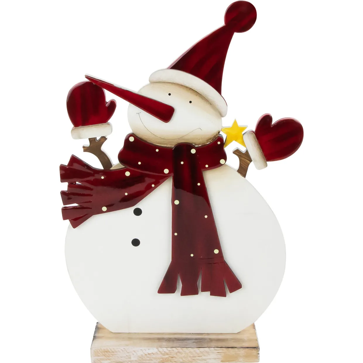 Glossy Snowman in Red Scarf and Mittens Christmas Decoration - 12"