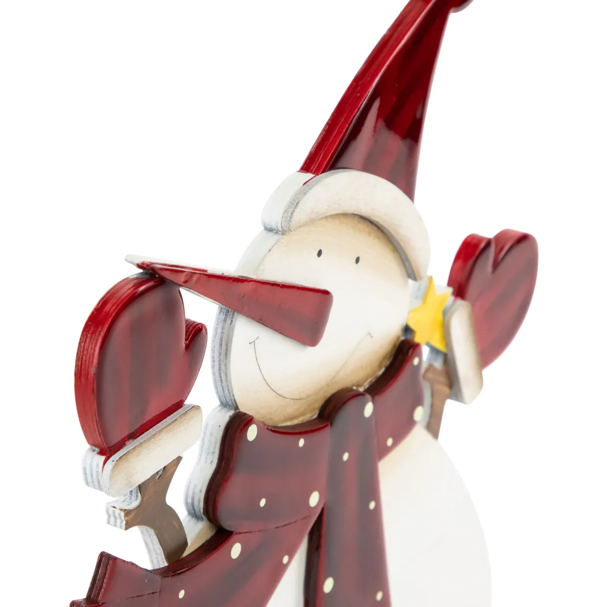 Glossy Snowman in Red Scarf and Mittens Christmas Decoration - 12"