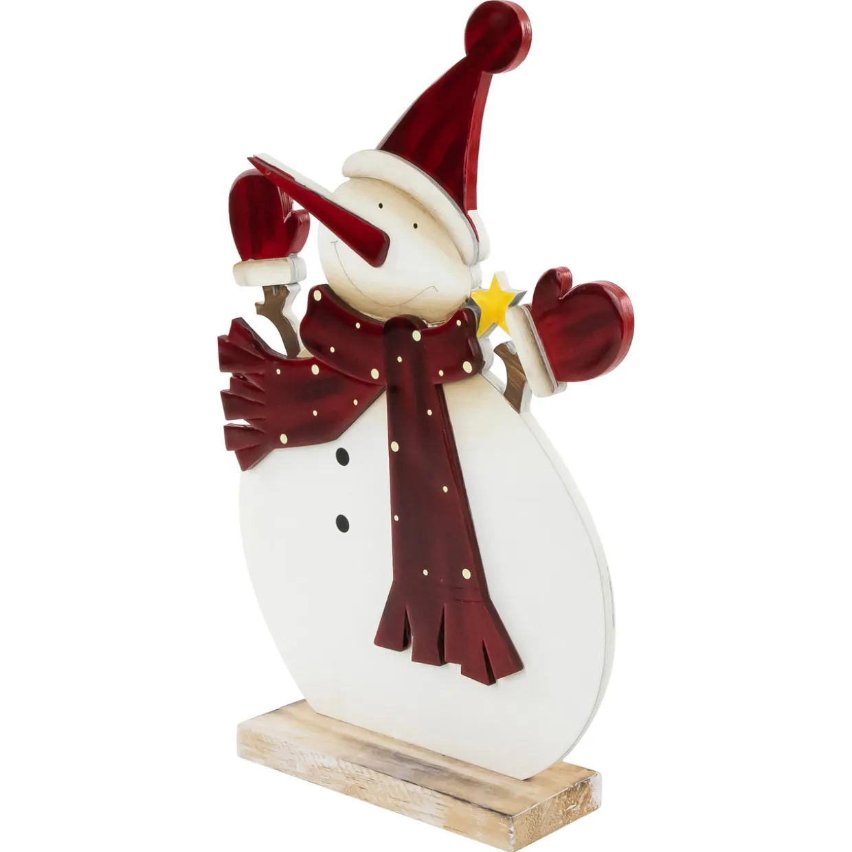 Glossy Snowman in Red Scarf and Mittens Christmas Decoration - 12"