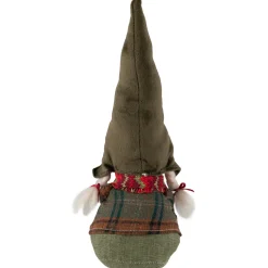 Gnome Girl with Plaid Outfit Christmas Figurine - 12.5