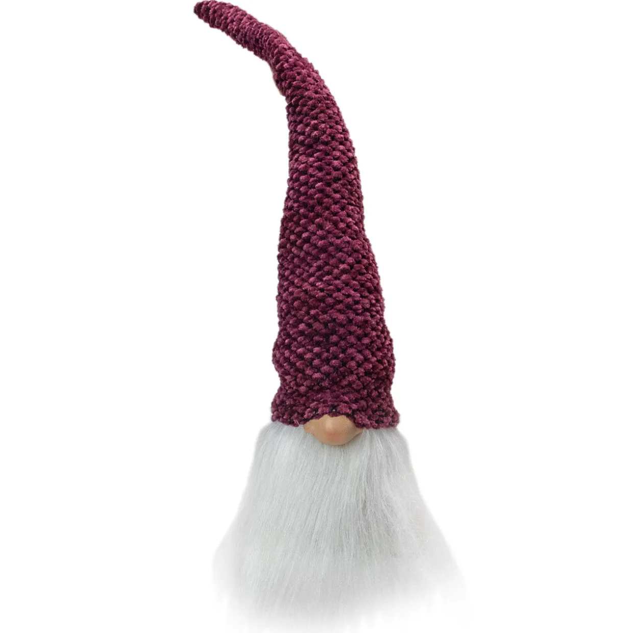 Gnome Head Christmas Decoration - 15" - Purple Plum and White