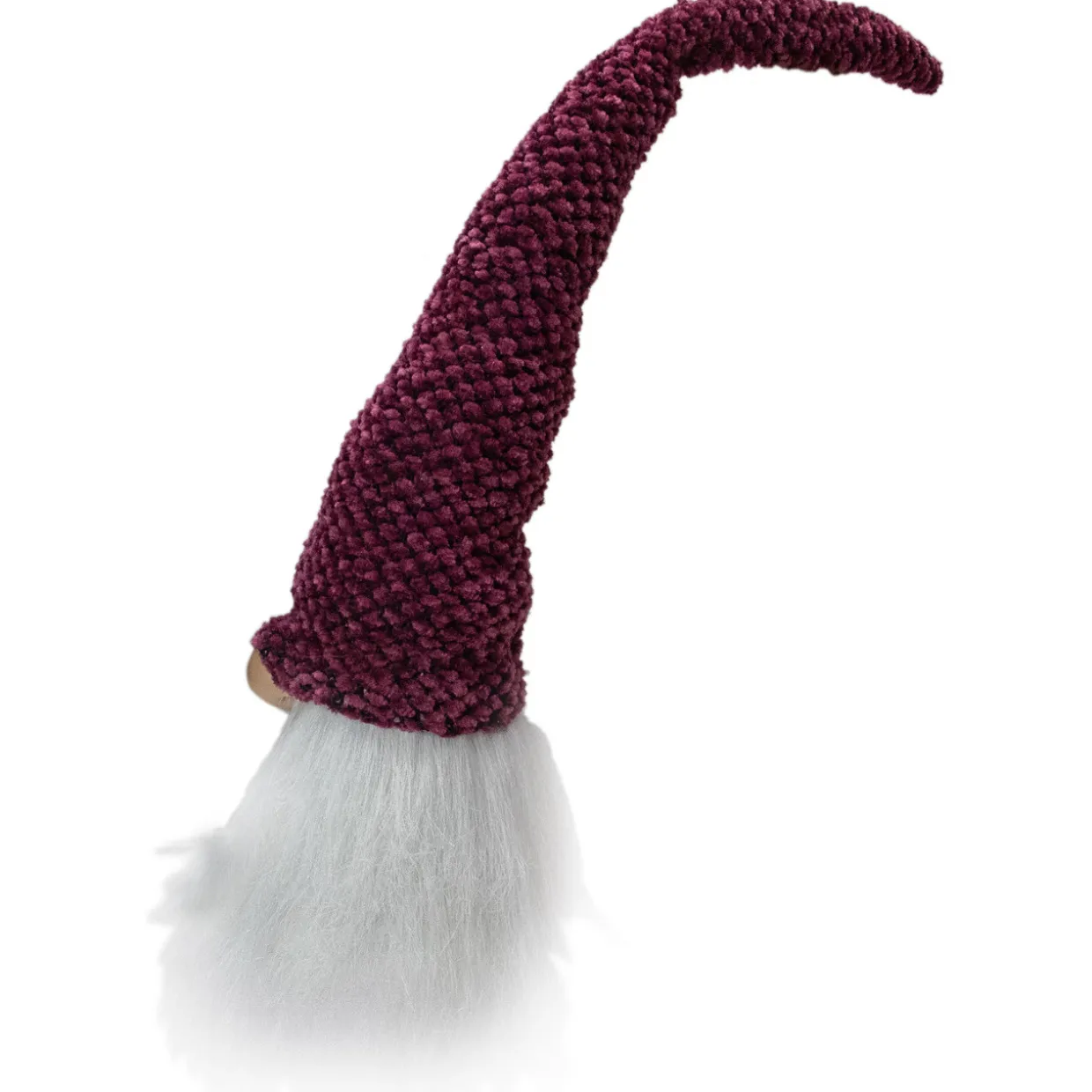 Gnome Head Christmas Decoration - 15" - Purple Plum and White