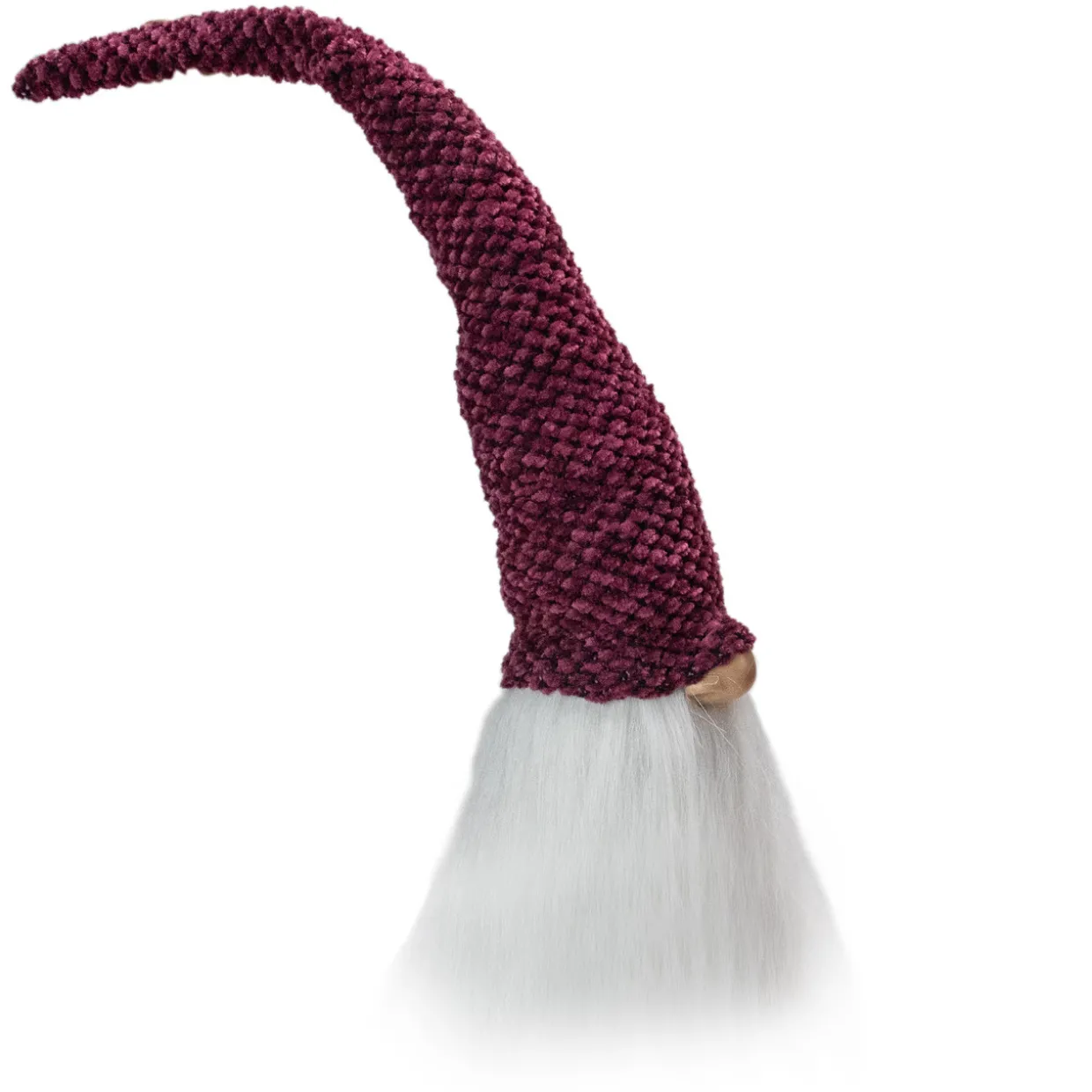 Gnome Head Christmas Decoration - 15" - Purple Plum and White