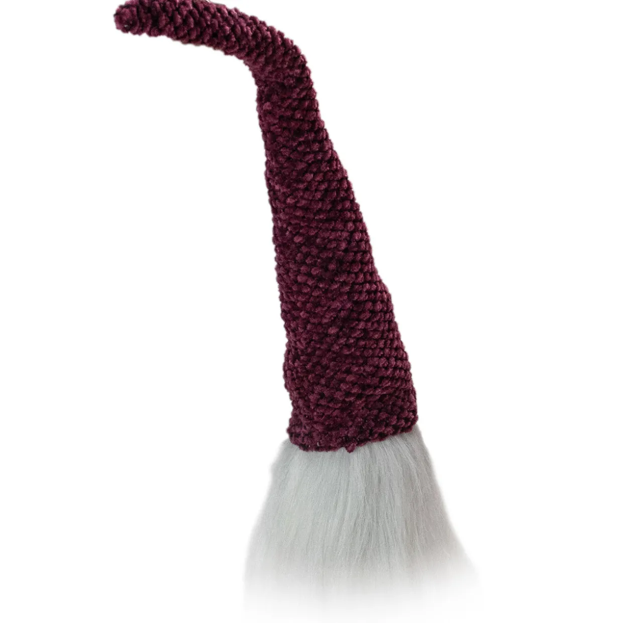 Gnome Head Christmas Decoration - 15" - Purple Plum and White