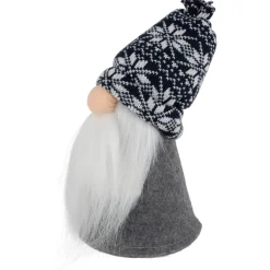 Gnome Head in Knit Hat Standing Christmas Figure - 8