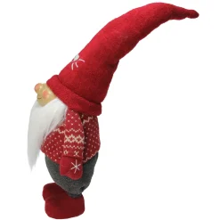 Gnome Wearing Heart Hat Christmas Figure - 14" - Red