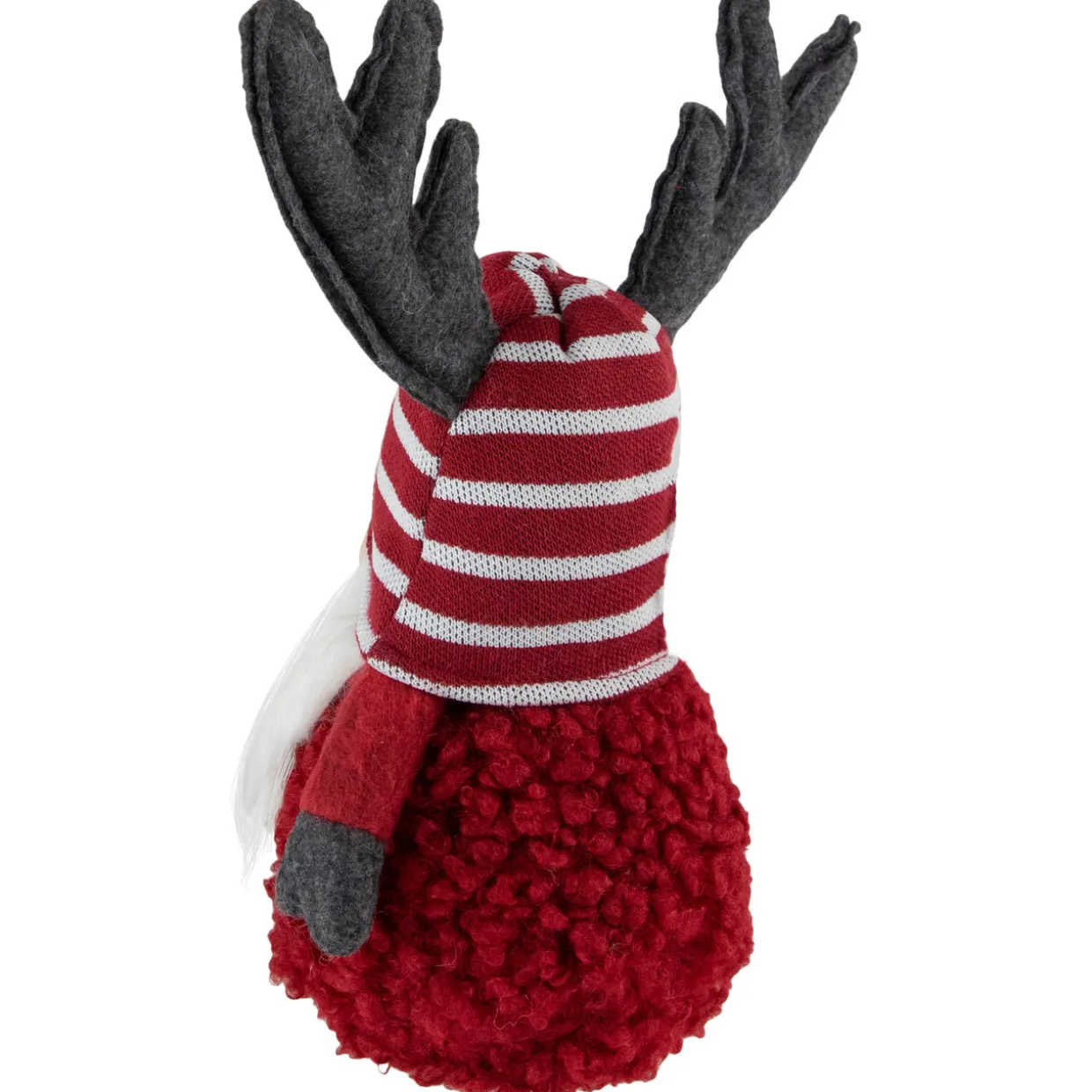 Gnome with Antlers Christmas Figure - 12" - Red and White