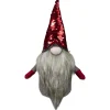 Gnome with Beard and Flip Sequin Hat Christmas Figure - 9" - Red and Gray
