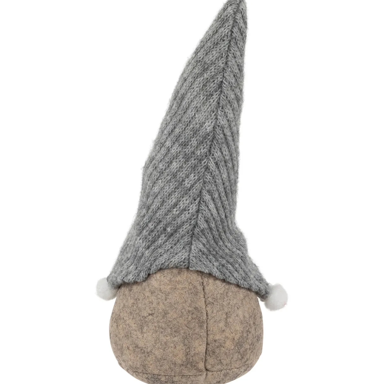 Gnome with Knitted Pom Pom Hat Christmas Figure - 9" - Beige