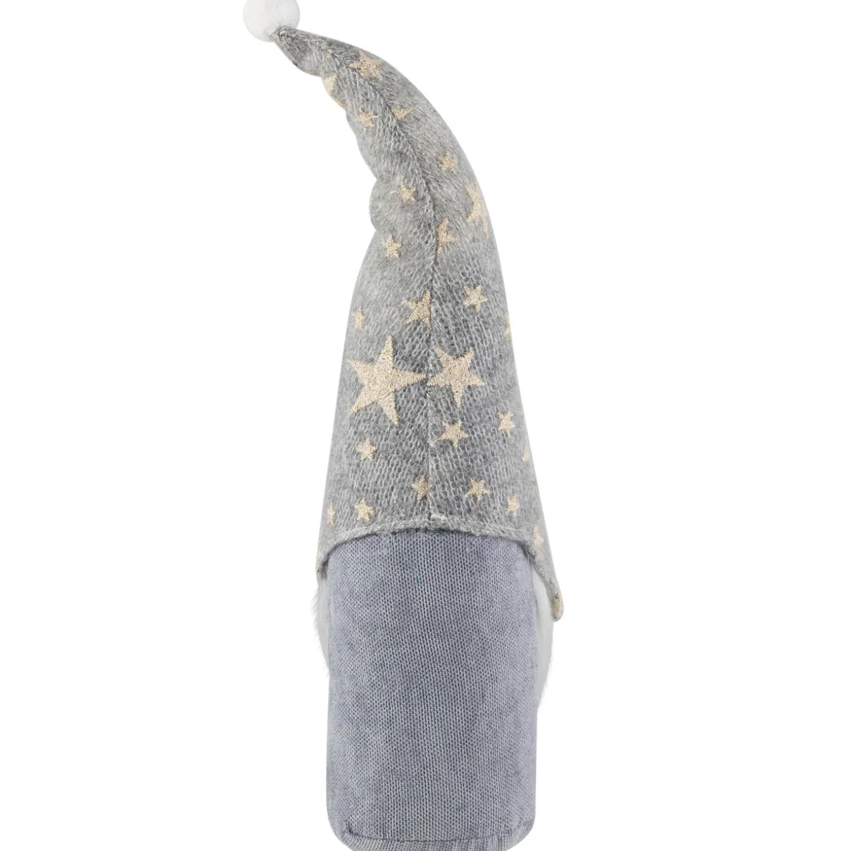 Gnome with Knitted Star Pattern Hat Christmas Figure - 17"