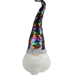 Gnome with Rainbow Flip Sequin Hat Christmas Decoration - 24"