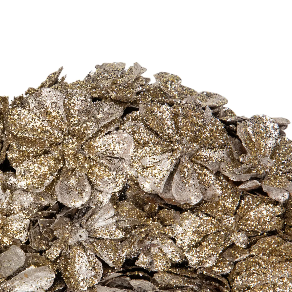 Gold Glitter Pine Cone Artificial Christmas Wreath, 12-Inch