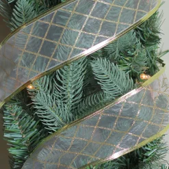 Gold Glittering Diamonds Wired Christmas Craft Ribbon 2.5" x 10 Yards