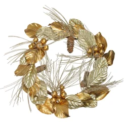 Golden Treasures Glittered Berries and Pine Cone Artificial Christmas Wreath - 24-Inch, Unlit