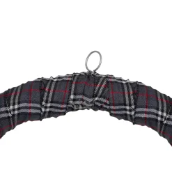 Gray and Red Plaid Artificial Christmas Wreath with Red Berries - 24-Inch, Unlit