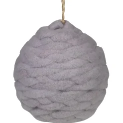 Gray Knit Shatterproof Christmas Ball Ornament 3.25" (80 mm)