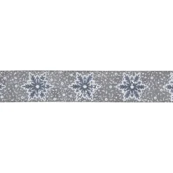 Gray Snowflake Christmas Wired Craft Ribbon 2.5" x 10 Yards