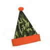 Green and Orange Camouflage Unisex Adult Christmas Santa Hat Costume Accessory - One Size