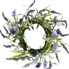 Green and Purple Twig Artificial Floral Wreath, 16-Inch - Unlit
