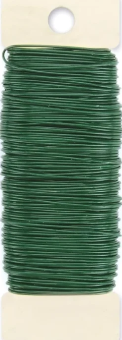 Green Floral Paddle Crafting Wire - 24 Gauge - 110'