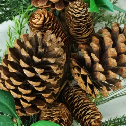 Green Foilage with Mixed Pinecones Artificial Christmas Wreath - 24-Inch, Unlit