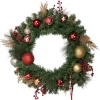 Green Mixed Foliage and Ornaments Artificial Christmas Wreath - 30" - Unlit