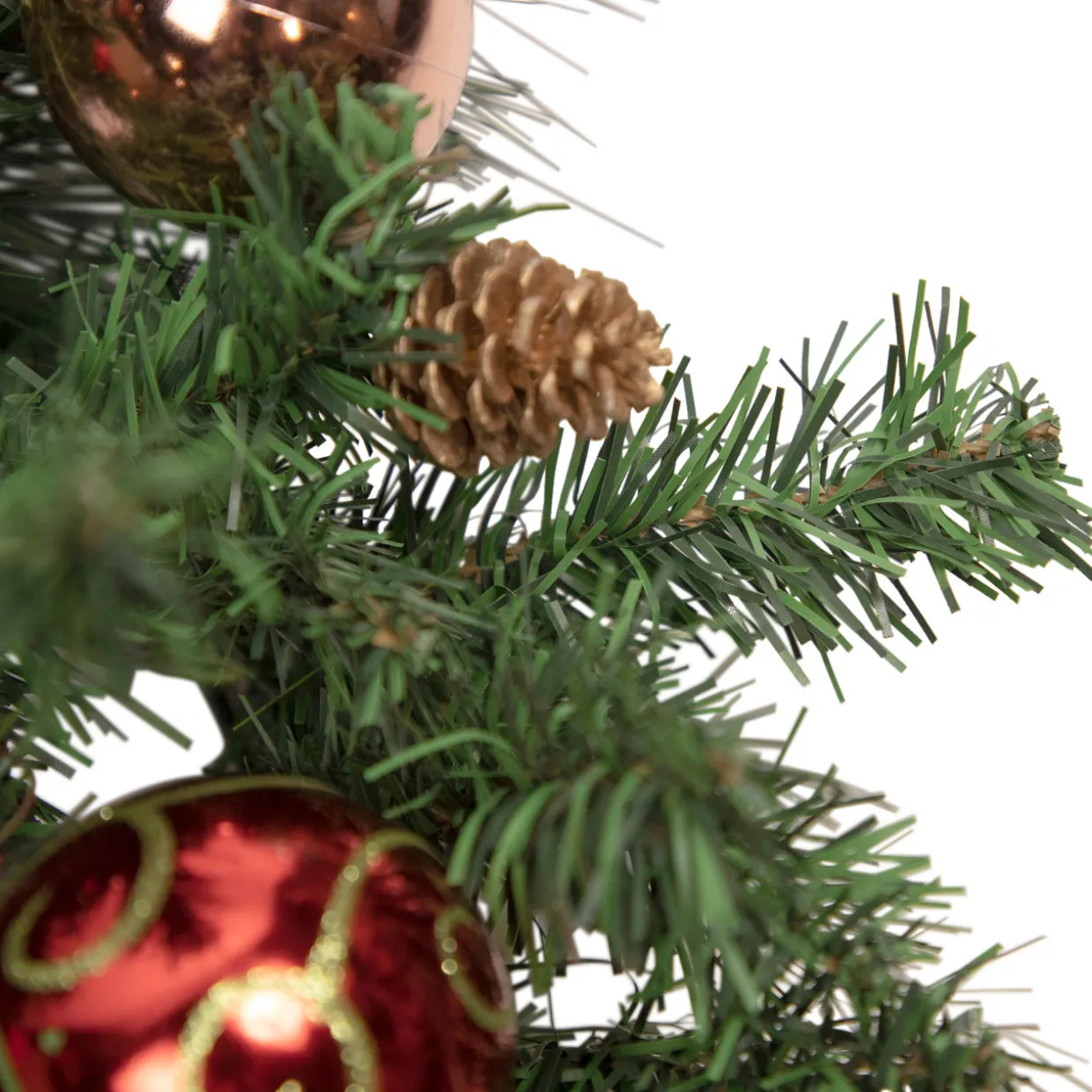 Green Mixed Foliage and Ornaments Artificial Christmas Wreath - 30" - Unlit