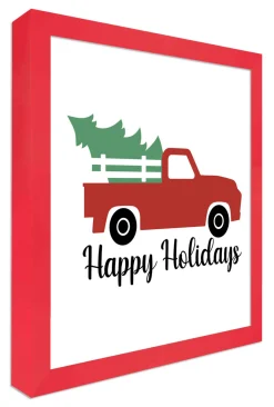 Happy Holidays Red Truck 15.5