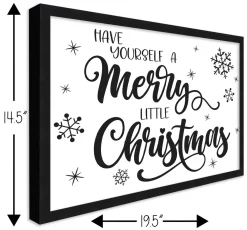 Have Yourself a Merry Little Christmas 14.5" x 19.5" Framed Christmas Wall Decor Sign Poster in a Black Wooden Frame with UV Acrylic and Hangers