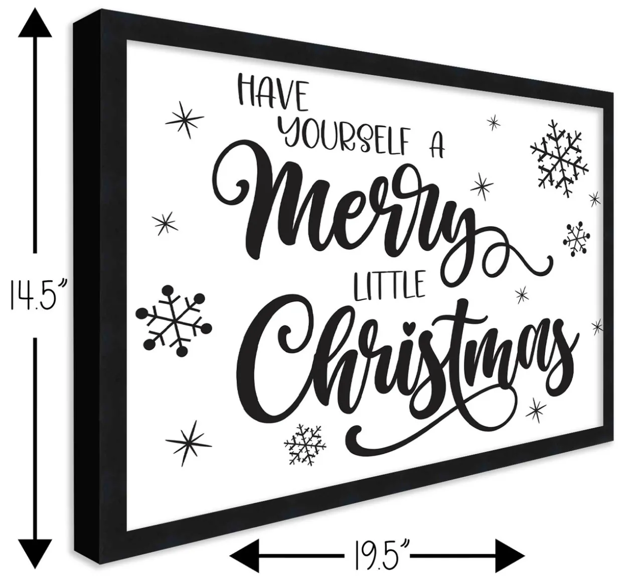 Have Yourself a Merry Little Christmas 14.5" x 19.5" Framed Christmas Wall Decor Sign Poster in a Black Wooden Frame with UV Acrylic and Hangers