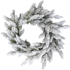 Heavily Flocked Artificial Pine Christmas Wreath, 16.5-Inch, Unlit