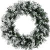 Heavily Flocked Pine Artificial Christmas Wreath - 24" - Unlit
